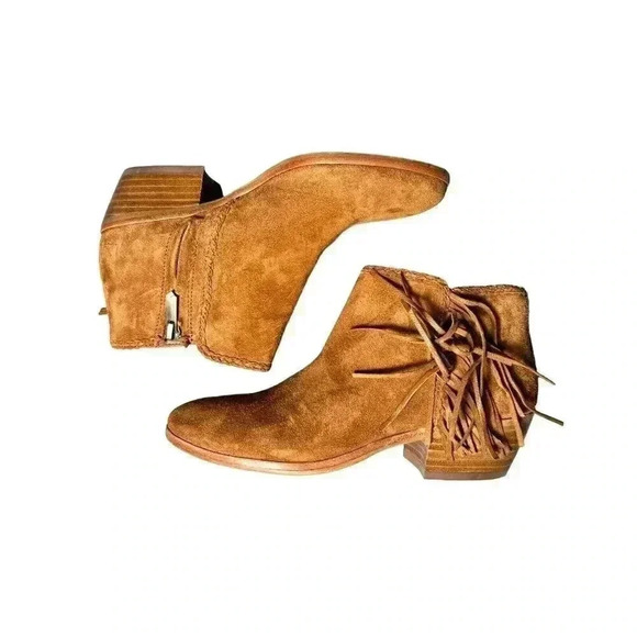 Sam Edelman Women's Paige Ankle Booties Size 4 M Fringe Brown Suede Western - Picture 4 of 9